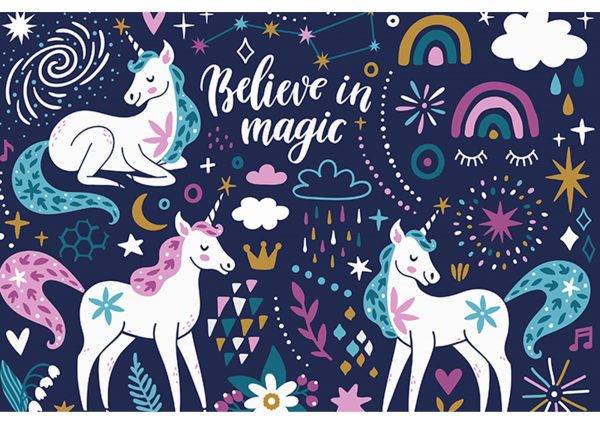 Believe in Unicorns Laminated Vinyl Cover Self-Adhesive for Desk and Tables