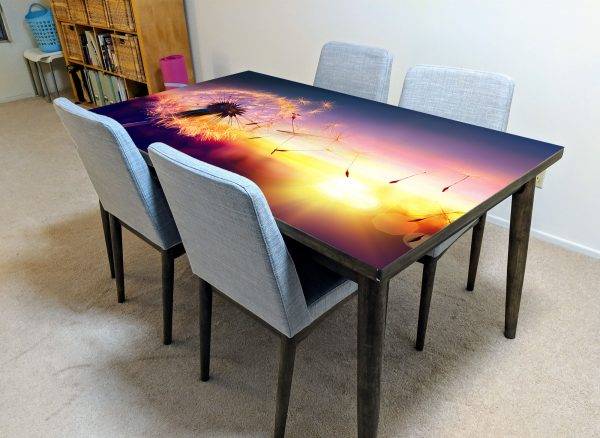 Dandelion Sunset Wind Laminated Vinyl Cover Self-Adhesive for Desk and Tables