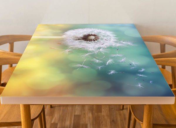 Dandelion Wind View Laminated Vinyl Cover Self-Adhesive for Desk and Tables