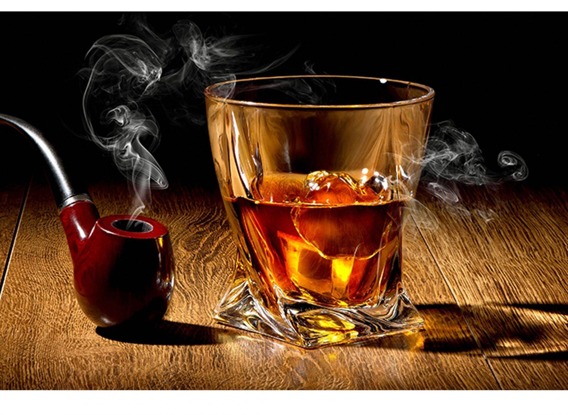 Whiskey with Ice & Pipe Laminated Vinyl Cover Self-Adhesive for Desk and Tables