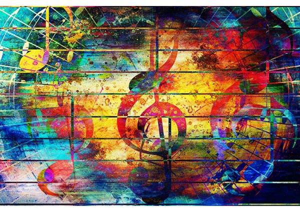 Music Musical Notes Laminated Vinyl Cover Self-Adhesive for Desk and Tables