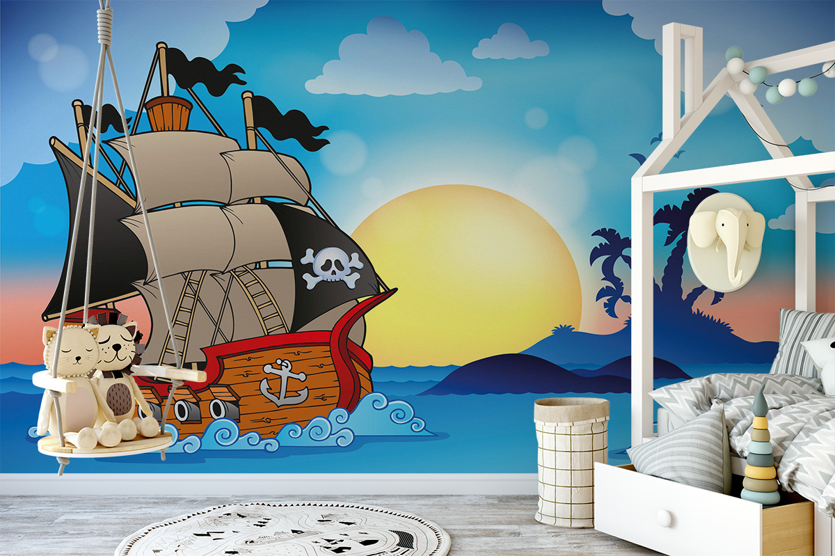 Ship & Sea Animated Wall Mural Photo Wallpaper UV Print Decal Art Décor