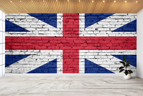 UK Flag Brick Effect Wall Mural Photo Wallpaper UV Print Decal Art Décor