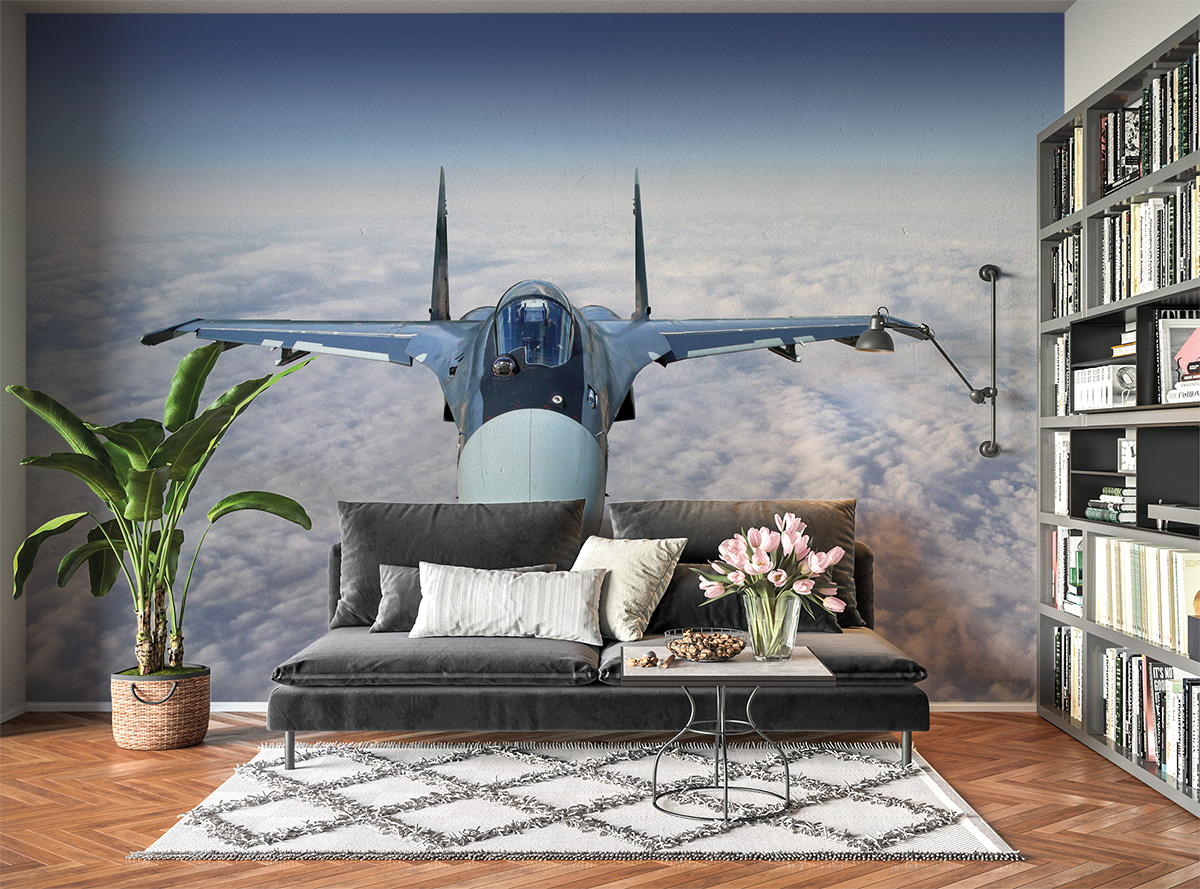 Airplane Fighter in the Sky Wall Mural Photo Wallpaper UV Print Decal Art Décor