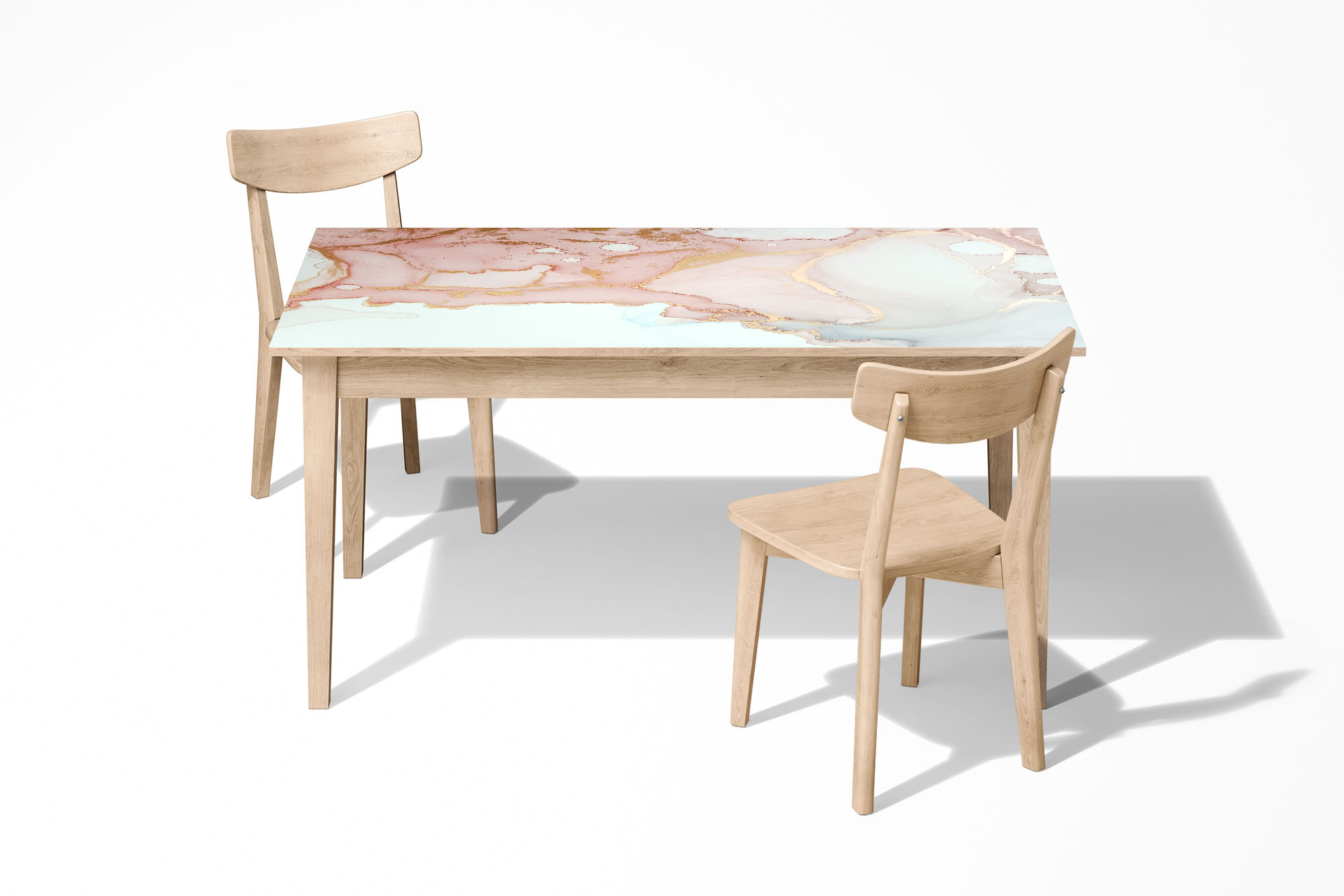 Pink Gold Marble Laminated Self Adhesive Vinyl Table Desk Art Décor Cover