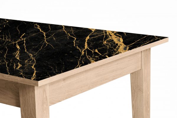 Black and Gold Marble Laminated Self Adhesive Vinyl Table Desk Art Décor Cover
