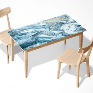 Blue Marble Texture Laminated Self Adhesive Vinyl Table Desk Art Décor Cover