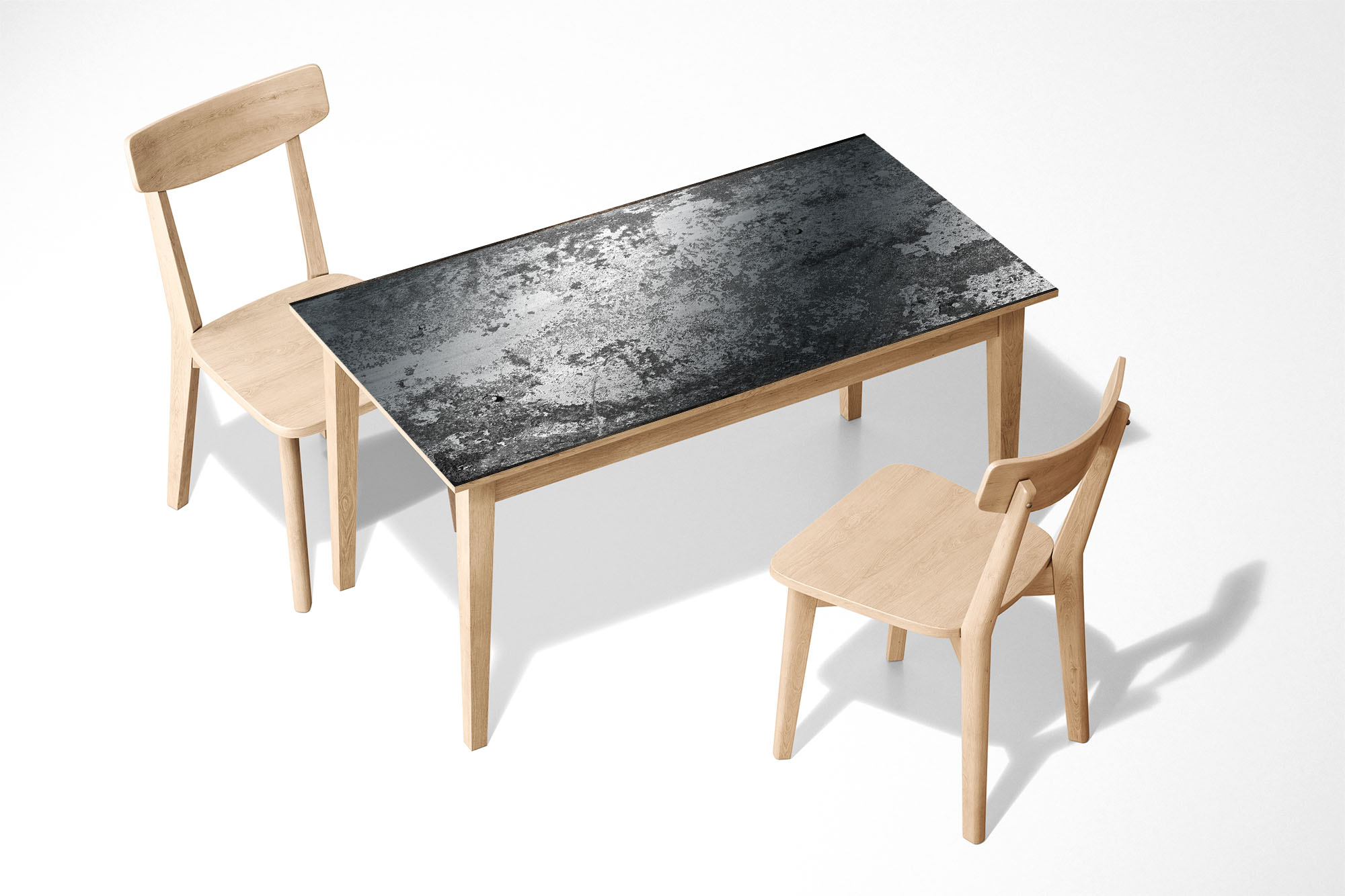 Grey Concrete Stone Laminated Self Adhesive Vinyl Table Desk Art Décor Cover