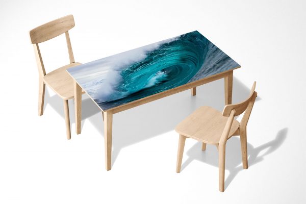 Wave of the Ocean Laminated Self Adhesive Vinyl Table Desk Art Décor Cover