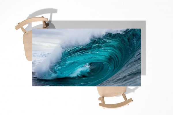 Wave of the Ocean Laminated Self Adhesive Vinyl Table Desk Art Décor Cover