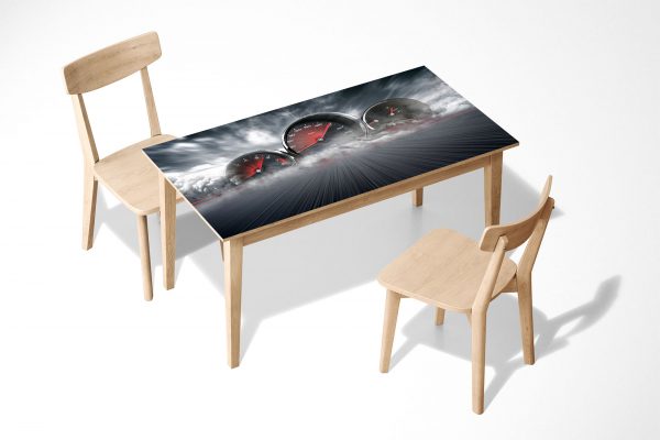 Speedometers in smoke Laminated Self Adhesive Vinyl Table Desk Art Décor Cover