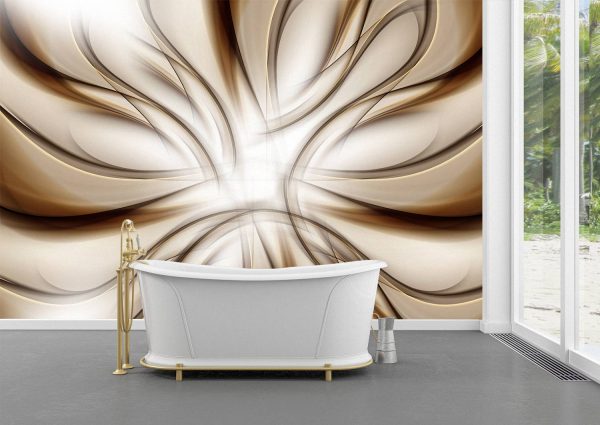 3D Abstract Brown Waves Wall Mural Photo Wallpaper UV Print Decal Art Décor