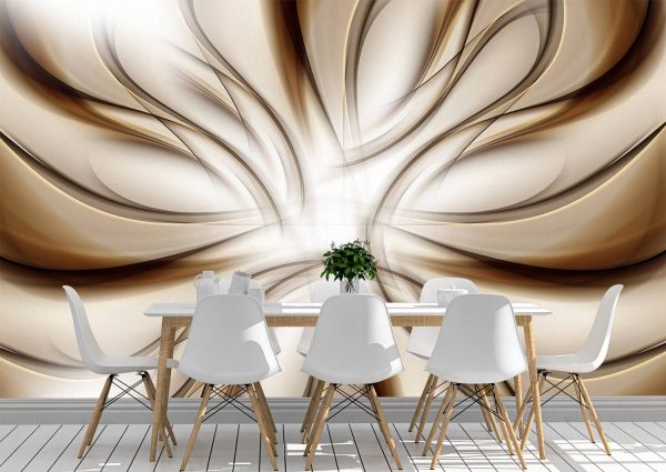 3D Abstract Brown Waves Wall Mural Photo Wallpaper UV Print Decal Art Décor
