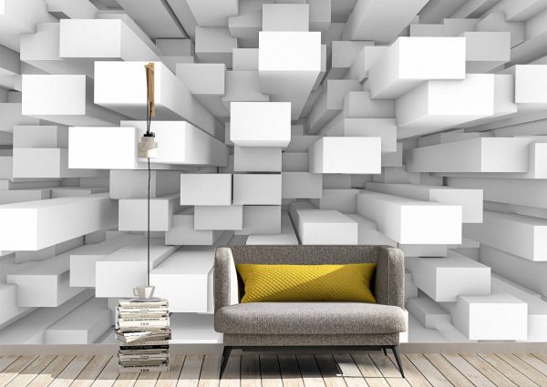 3D Background of 3D blocks Wall Mural Photo Wallpaper UV Print Decal Art Décor