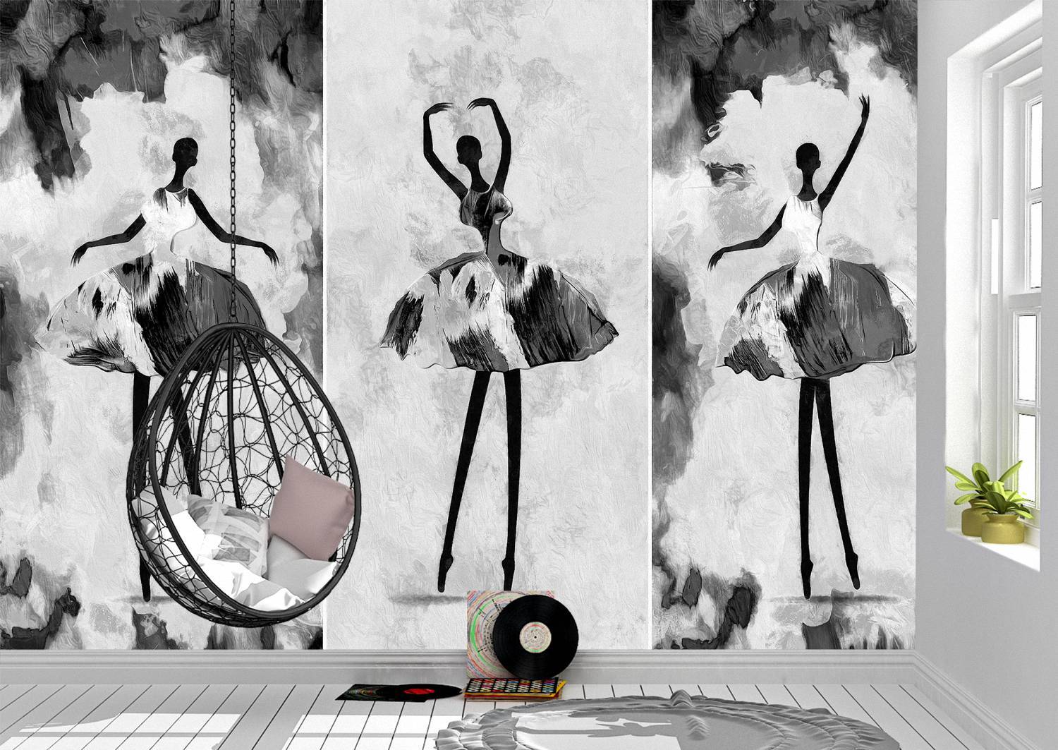 Abstract painted ballerinas Wall Mural Photo Wallpaper UV Print Decal Art Décor