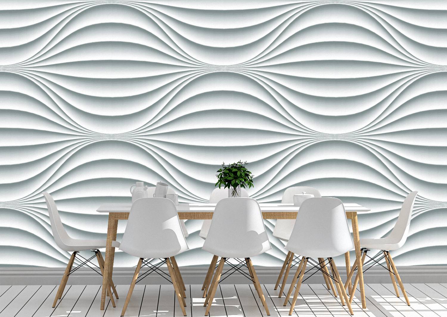 White Wavy Background Wall Mural Photo Wallpaper Art- Blue Side Studio White Wavy Background Wall Mural Photo Wallpaper Art- Blue Side Studio