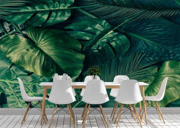 Green Palm Leaves Wall Mural Photo Wallpaper