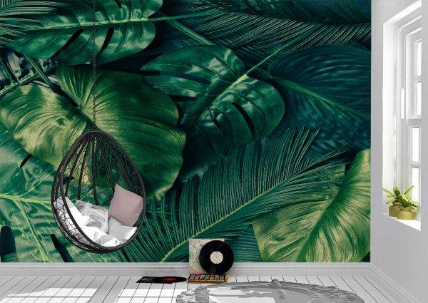 Green Palm Leaves Wall Mural Photo Wallpaper