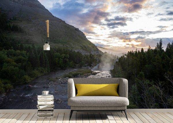 Morning in the mountains Wall Mural Wallpaper