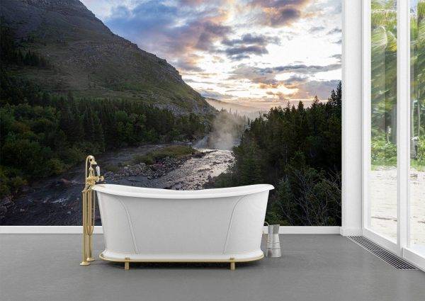 Morning in the mountains Wall Mural Wallpaper