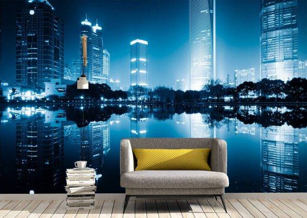 The Night View of China Wall Mural Photo Wallpaper UV Print Decal Art Décor