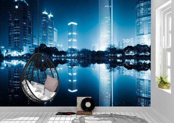 The Night View of China Wall Mural Photo Wallpaper UV Print Decal Art Décor