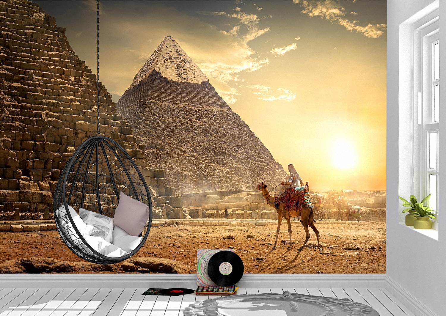 Pyramids & Egyptian Desert Wall Mural Photo Wallpaper UV Print Decal Art Décor
