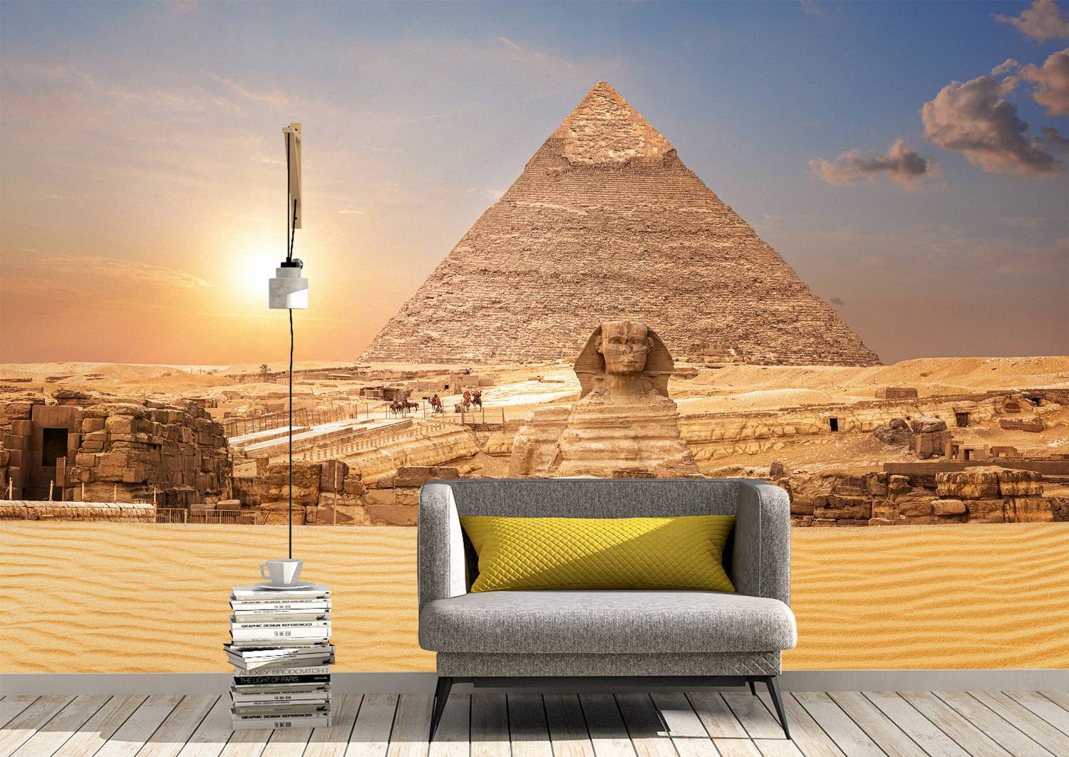 View on Sphinx and Pyramid Wall Mural Wallpaper