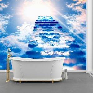 Stairs to Heaven Sky Wall Mural Photo Wallpaper UV Print Decal Art Décor