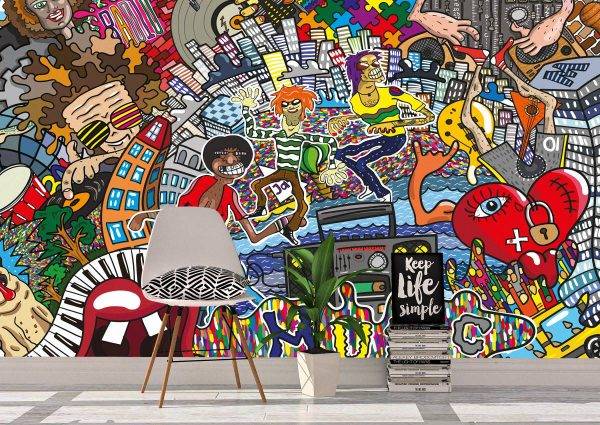 Graffiti Collage Art Street Wall Mural Photo Wallpaper