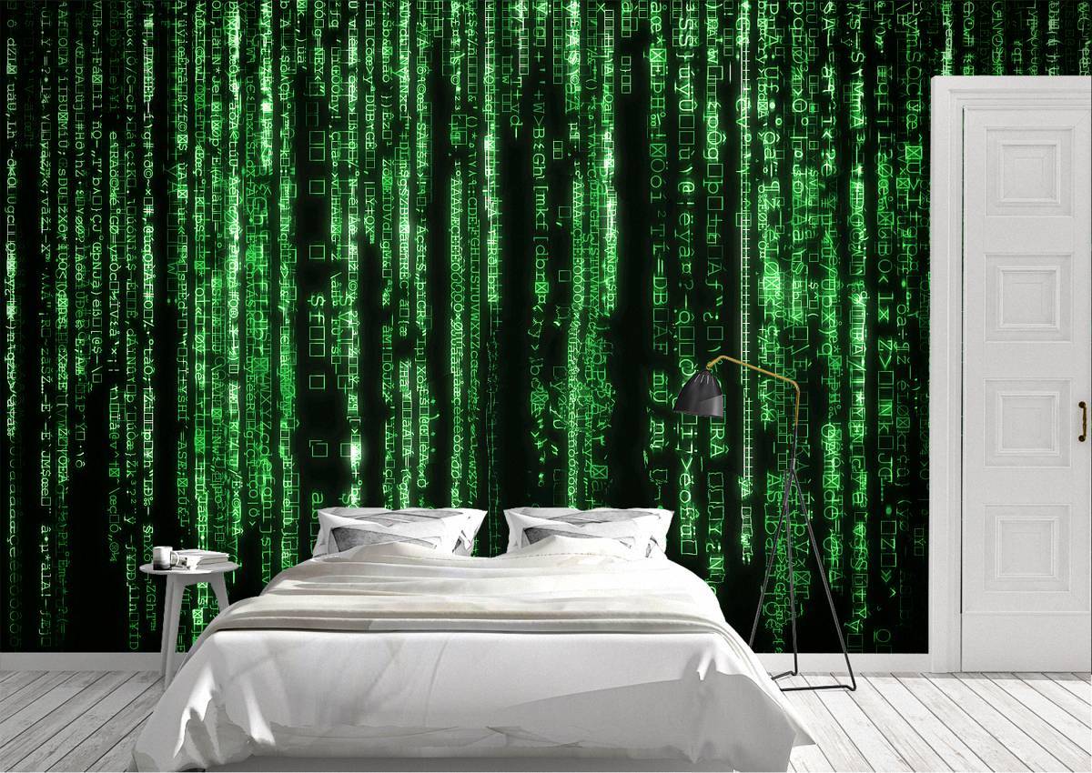 Matrix Iconic Green Code Wall Mural Photo Wallpaper- Blue Side Studio Matrix Iconic Green Code Wall Mural Photo Wallpaper- Blue Side Studio