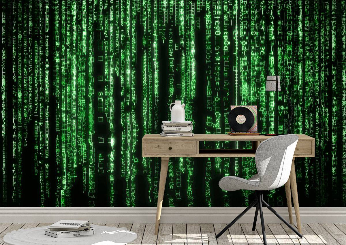 Matrix Iconic Green Code Wall Mural Photo Wallpaper UV Print Decal Art Décor