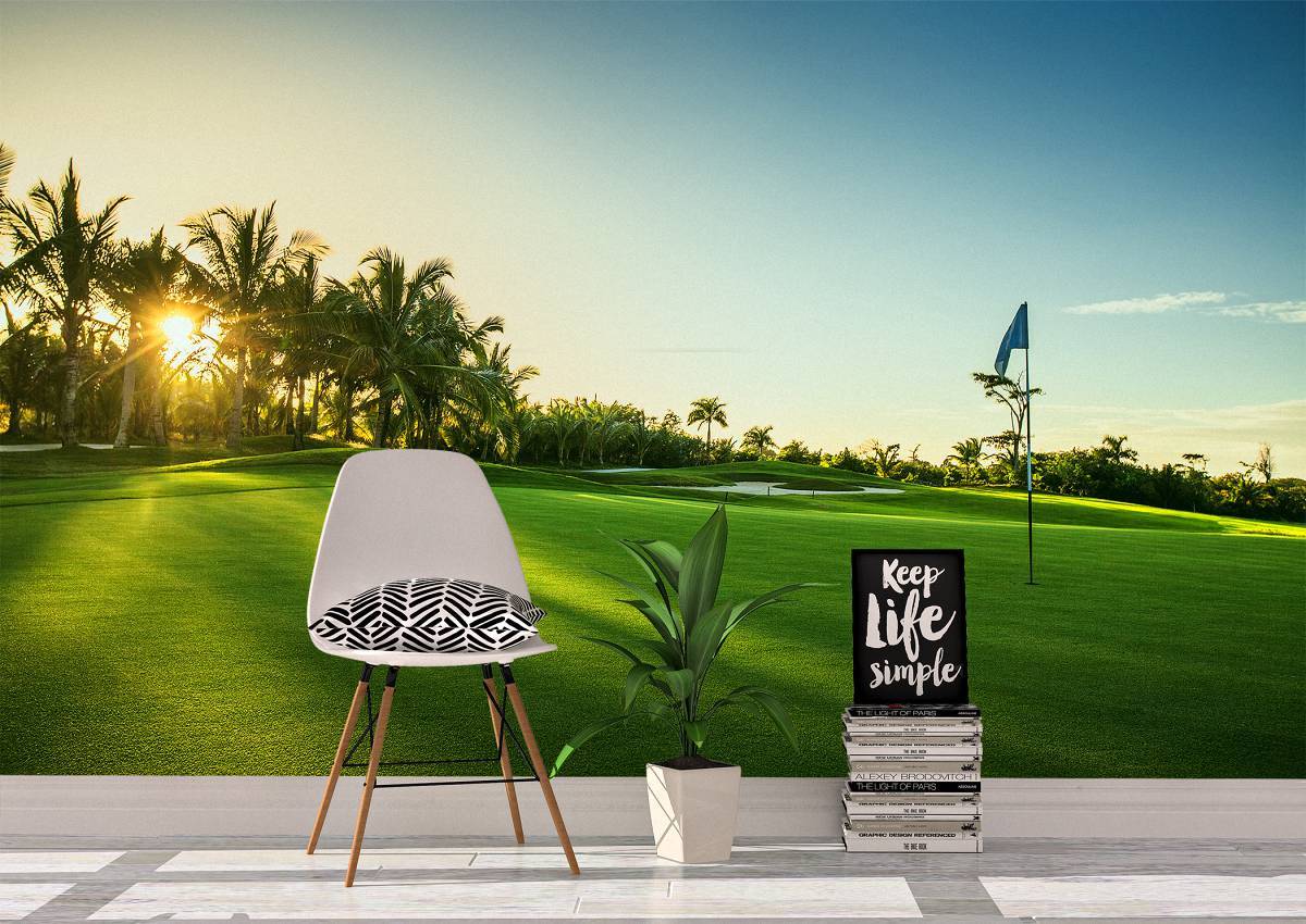 Golf Course Countryside Wall Mural Photo Wallpaper UV Print Decal Art Décor