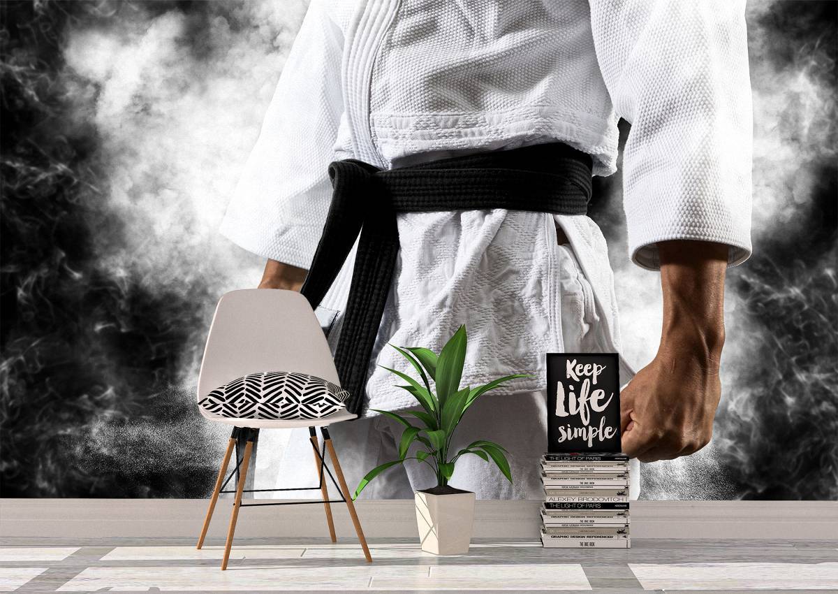 White Kimono with Black Belt Wall Mural Photo Wallpaper UV Print Decal Art Décor