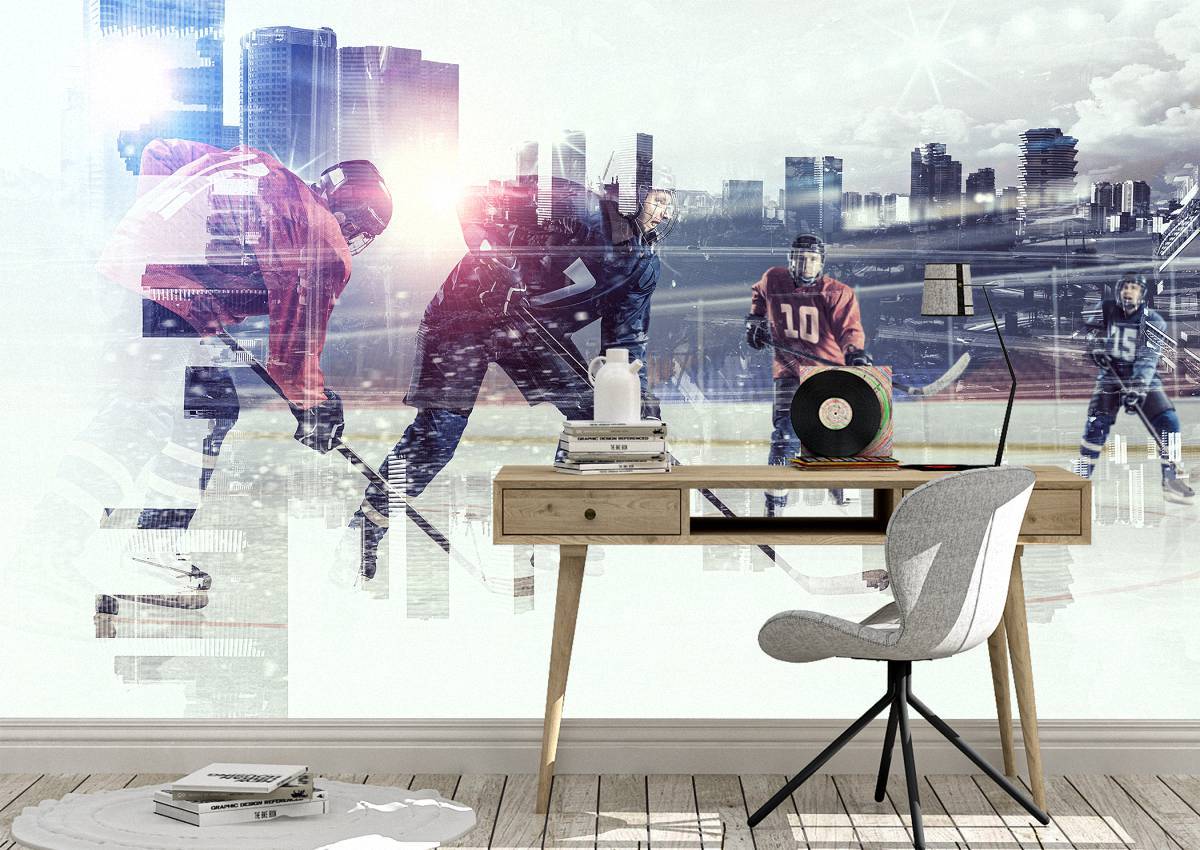Hockey players on ice Wall Mural Photo Wallpaper UV Print Decal Art Décor
