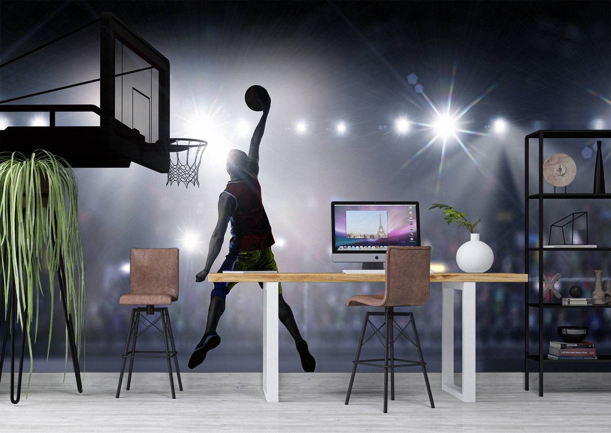 Basketball Player in Action Wall Mural Photo Wallpaper UV Print Decal Art Décor