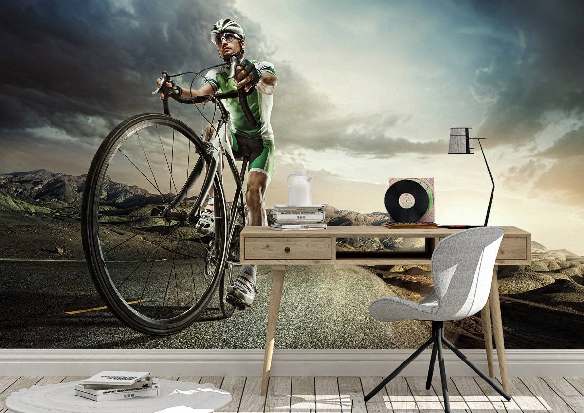 Road Cyclist Sport & Hobby Wall Mural Photo Wallpaper UV Print Decal Art Décor