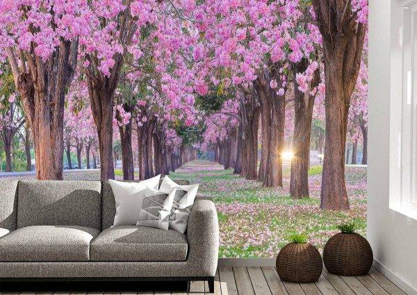 Tunnel Tree with Sunrise Wall Mural Photo Wallpaper UV Print Decal Art Décor