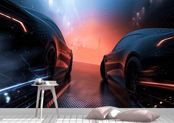 Future Cars Design Dark Theme Wall Mural Photo Wallpaper UV Print Decal Décor