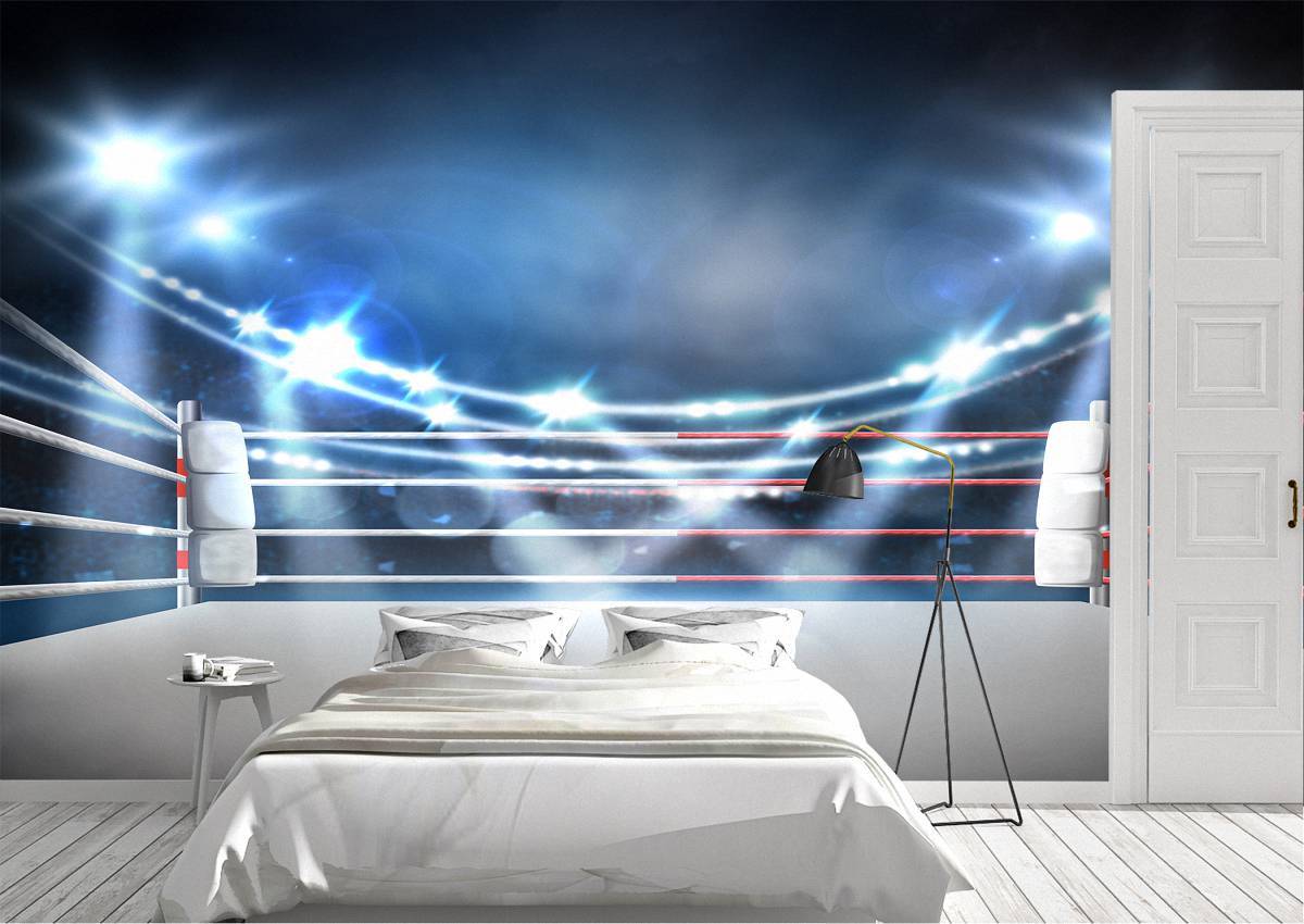 Boxing Ring with Spotlights Wall Mural Photo Wallpaper UV Print Decal Art Décor