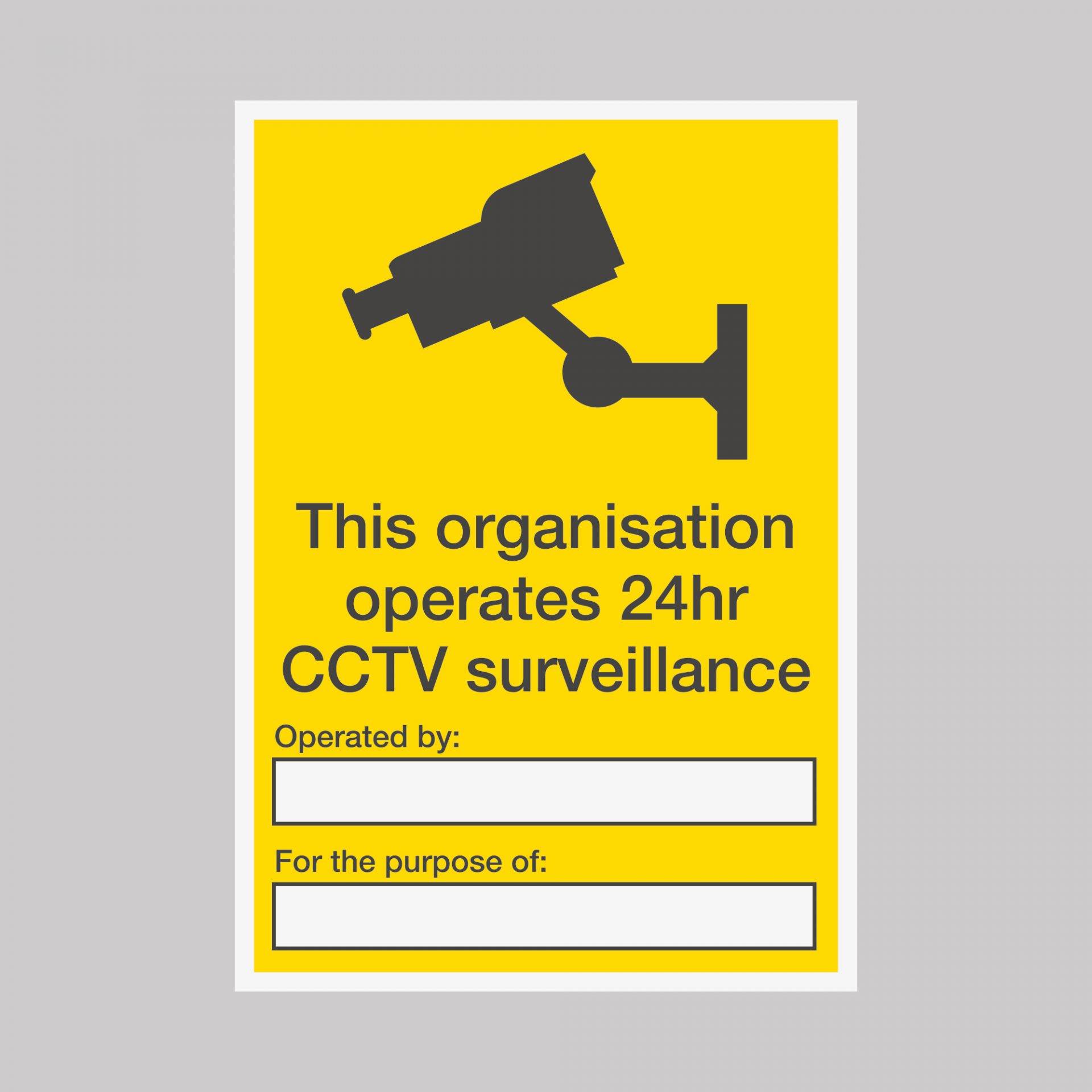 CCTV Operated by Safety Sign Board Vinyl Sticker Busines Indoor & Outdoor UK Product