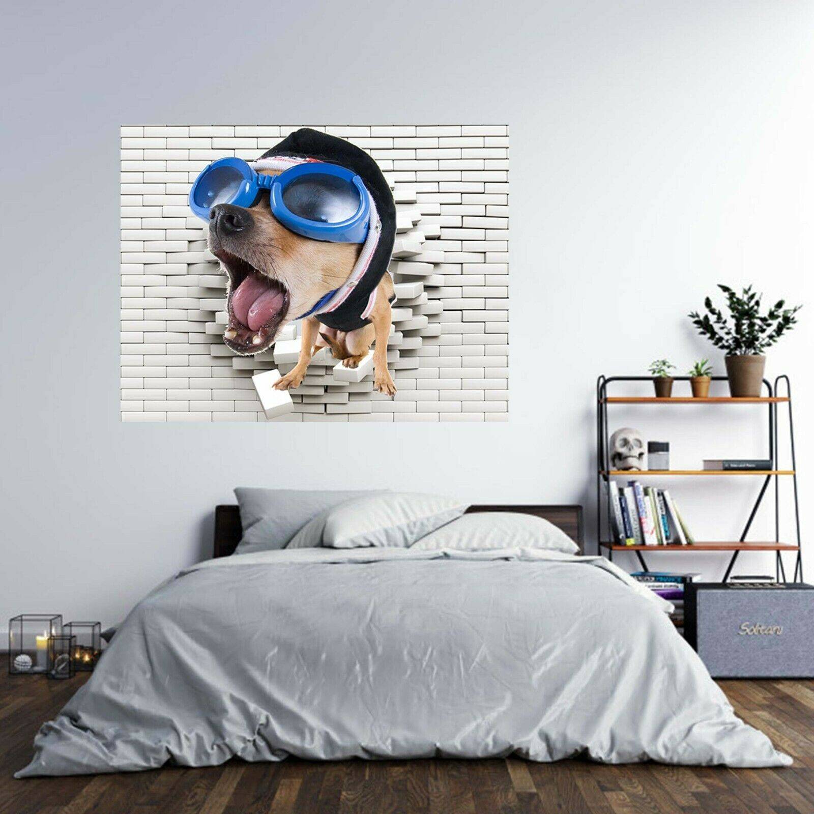 Funny Dog Poster- Wall Sticker - Blue Side Studio