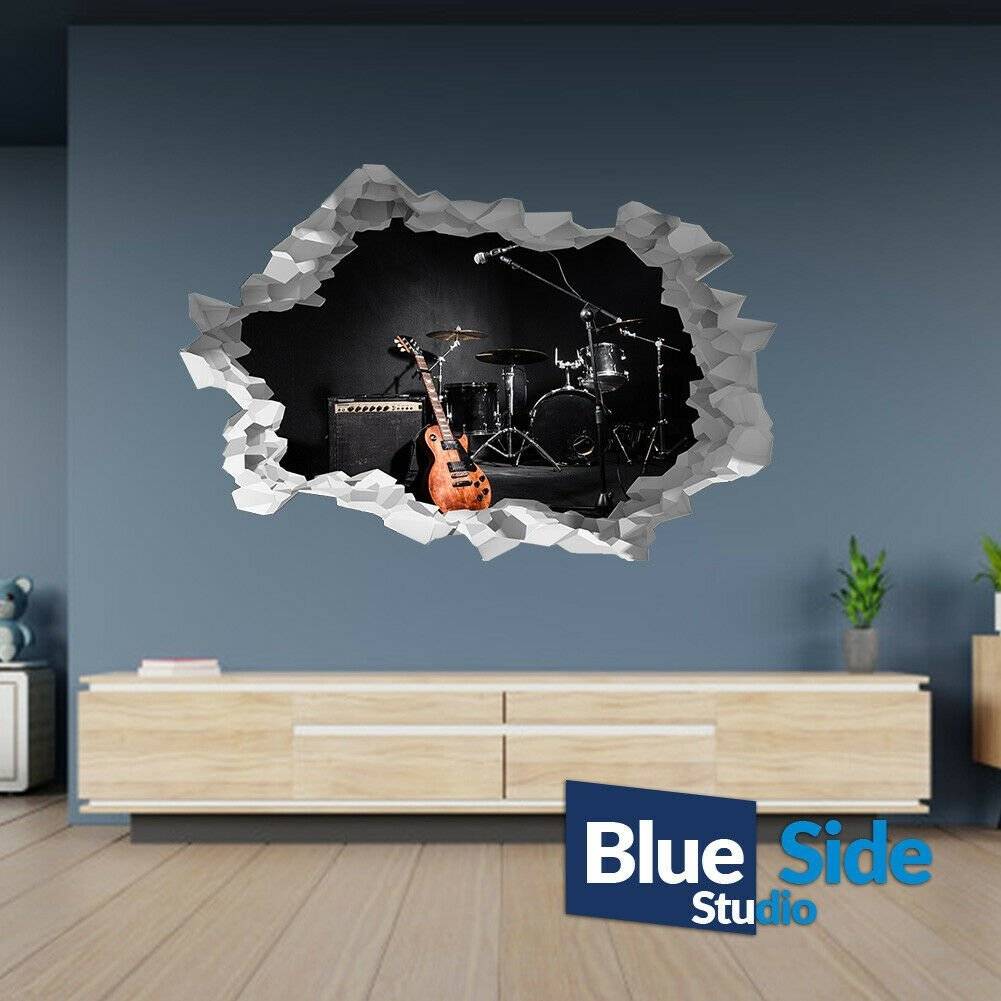 Music Band Wall Sticker - Wall Decal Art Mural - Blue Side Studio