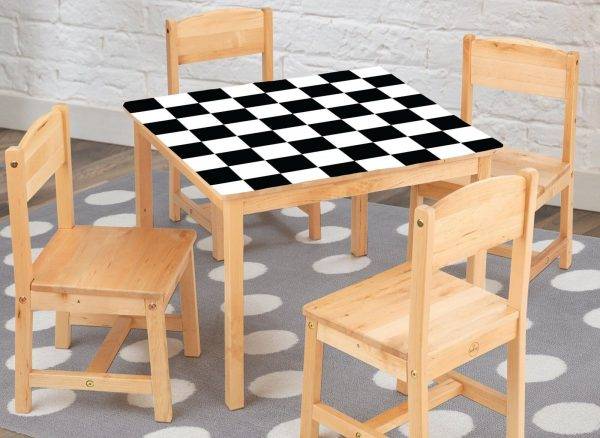 Chess Game Board Laminated Vinyl Cover Self-Adhesive for Desk and Tables
